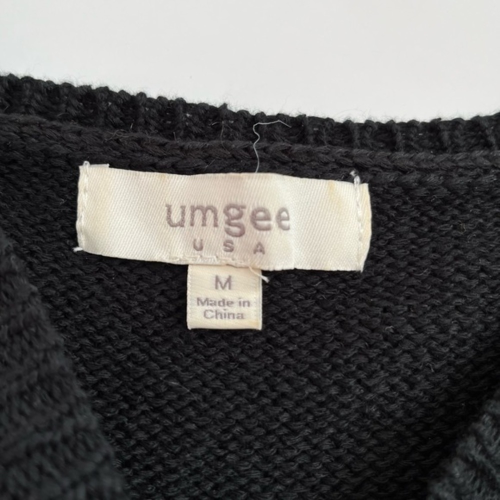 Umgee Black Off White Tiger Sweater Size Medium - Picture 4 of 5